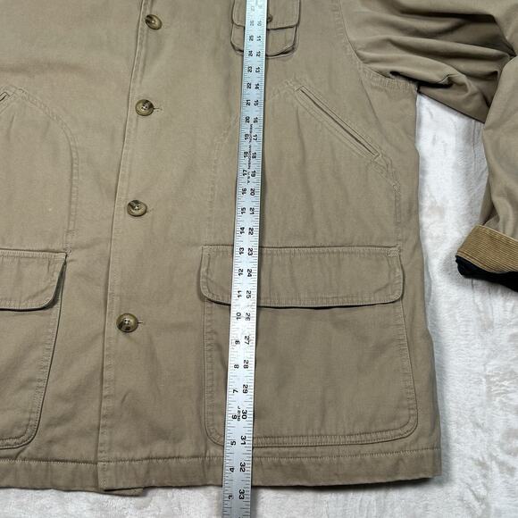 VTG Chaps Chore Coat Beige Flannel Lined Canvas Barn Jacket Men's Size XL - Picture 6 of 7